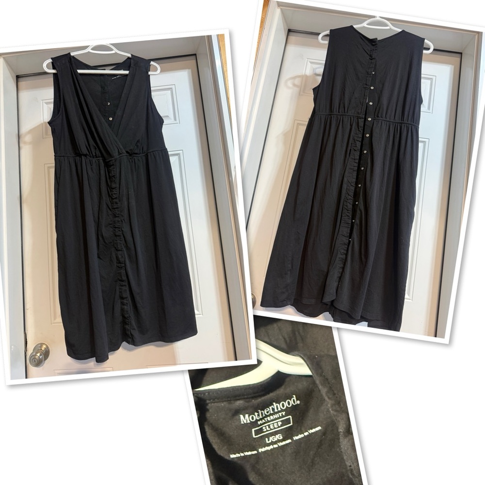 Motherhood Maternity delivery gown/nursing sz L